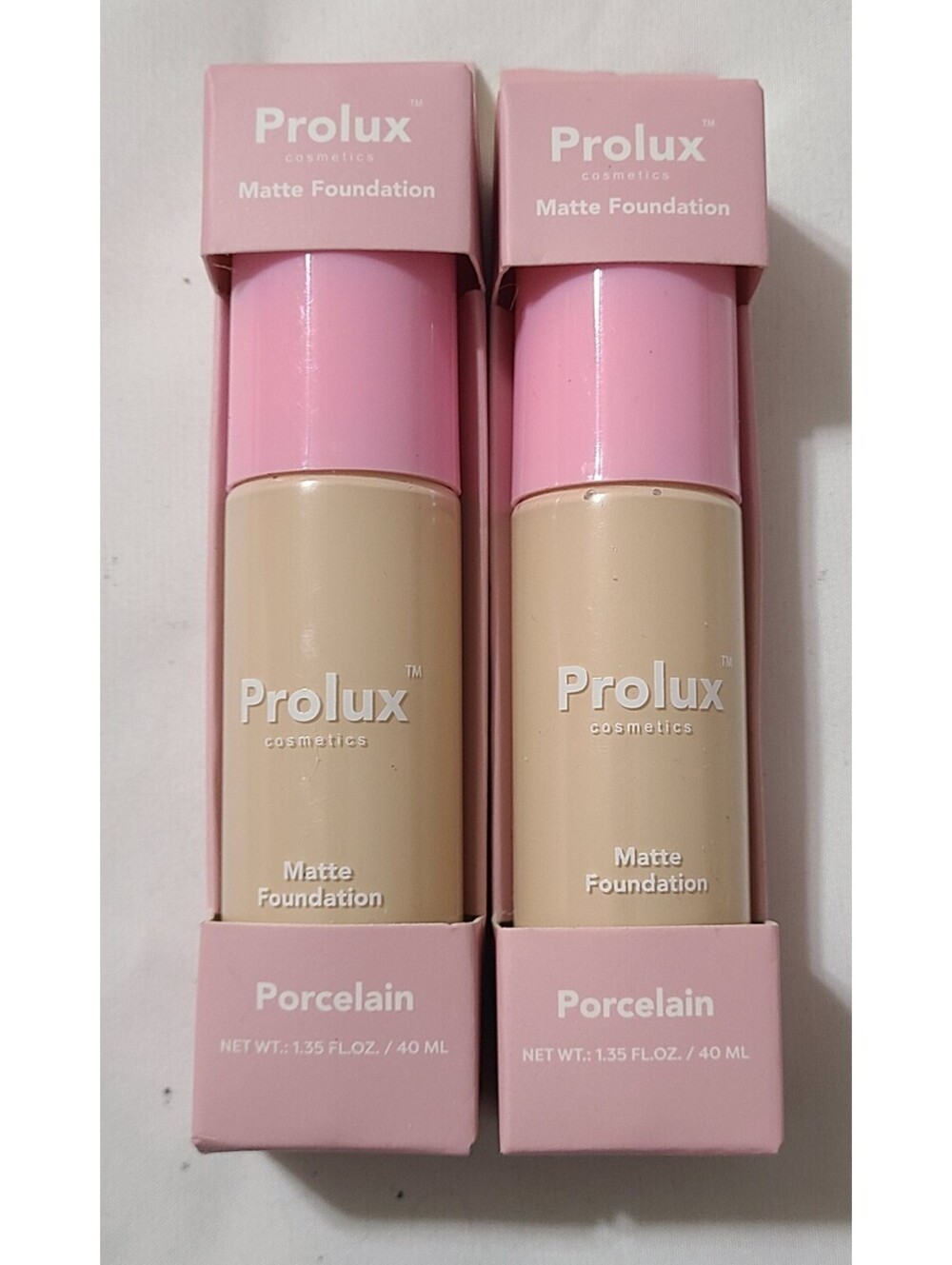 2pk Prolux Cosmetics Matte Foundation  Porcelain Shade Face Skin Makeup Coverup